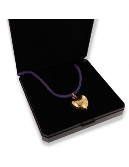 Collana Alcantara Viola Cuore Argento Dorato [de912d60]