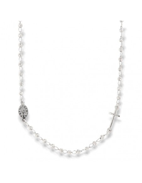Collana Argento Rodiato Rosario Sfere Grige [d1a6d0a8]