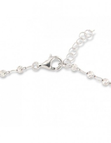 Collana Argento Rodiato Rosario Sfere Grige [0bb1024f]