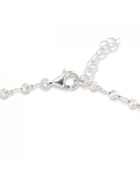 Collana Argento Rodiato Rosario Sfere Grige [0bb1024f]