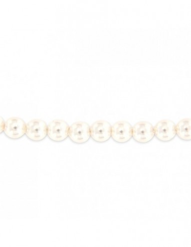 Collana Perle Bianche 4MM Chiusura Argento Rodiato [ab175751]