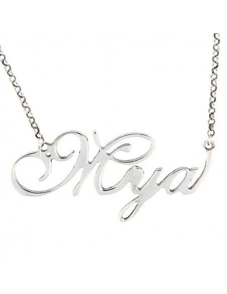 Collana con Nome Mya argento personalizzata [d890c792]