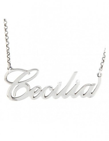 COLLANA  ARGENTO RODIATO NOME CECILIA PERSONALIZZA [ddc0808c]