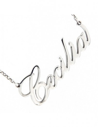 COLLANA  ARGENTO RODIATO NOME CECILIA PERSONALIZZA [5f7b1a27]