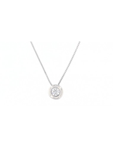 COLLANA  ARGENTO RODIATO PUNTO LUCE TONDO CON CAT. [546c5f66]
