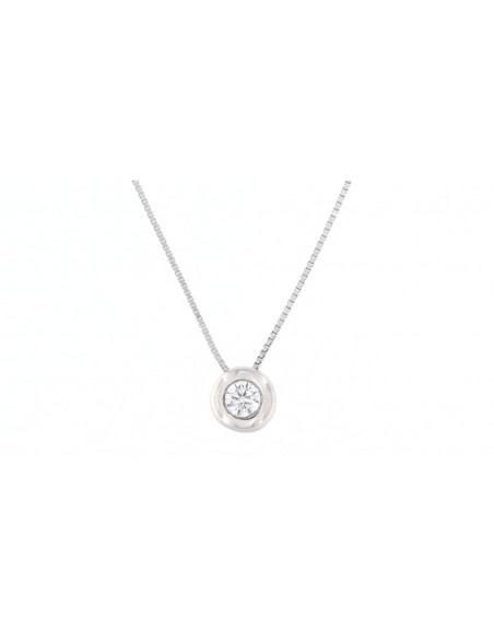 COLLANA  ARGENTO RODIATO PUNTO LUCE TONDO CON CAT. [546c5f66]