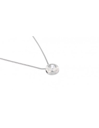 COLLANA  ARGENTO RODIATO PUNTO LUCE TONDO CON CAT. [7df4d766]