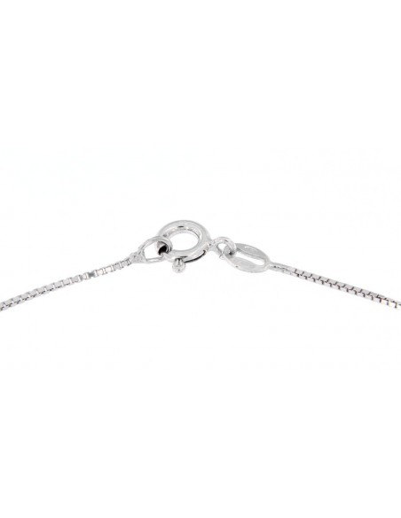 COLLANA  ARGENTO RODIATO PUNTO LUCE TONDO CON CAT. [cfb9517c]