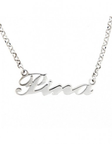 COLLANA  ARGENTO RODIATO NOME PINA PERSONALIZZATA [82d4eecb]