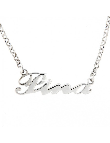 COLLANA  ARGENTO RODIATO NOME PINA PERSONALIZZATA [82d4eecb]