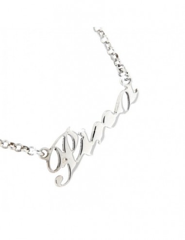 COLLANA  ARGENTO RODIATO NOME PINA PERSONALIZZATA [f40fe7d5]