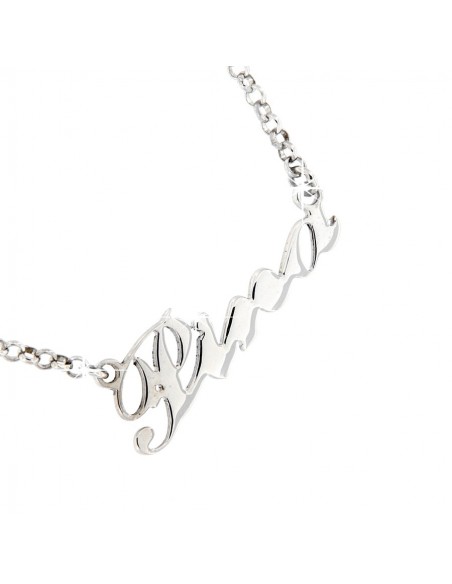COLLANA  ARGENTO RODIATO NOME PINA PERSONALIZZATA [f40fe7d5]
