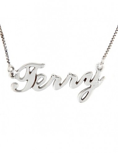 COLLANA  ARGENTO RODIATO NOME TERRY PERSONALIZZATA [ecef6cc2]