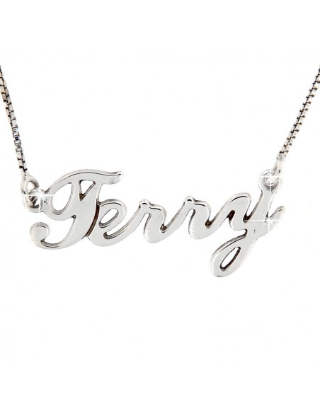 COLLANA  ARGENTO RODIATO NOME TERRY PERSONALIZZATA [ecef6cc2]