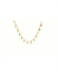 COLLANA ARGENTO DORATO 32 STELLE LUCIDE 42 CM [8d2427e9]