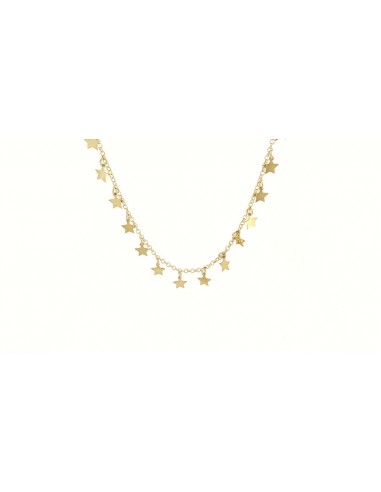 COLLANA ARGENTO DORATO 32 STELLE LUCIDE 42 CM [8d2427e9]