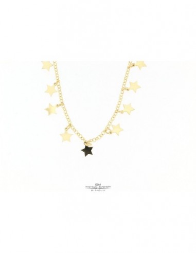 COLLANA ARGENTO DORATO 32 STELLE LUCIDE 42 CM [4bc7fada]