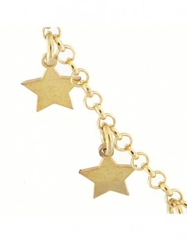 COLLANA ARGENTO DORATO 32 STELLE LUCIDE 42 CM [92e1b9d7]
