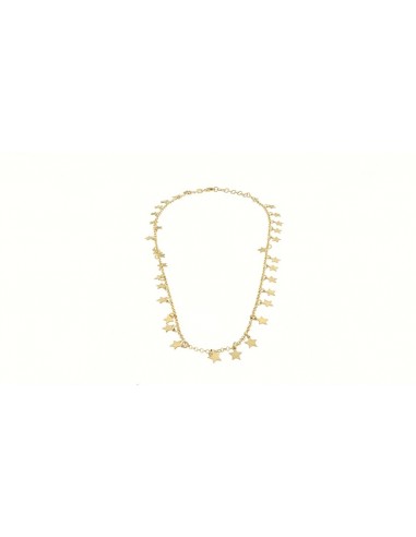 COLLANA ARGENTO DORATO 32 STELLE LUCIDE 42 CM [20ac3fcd]