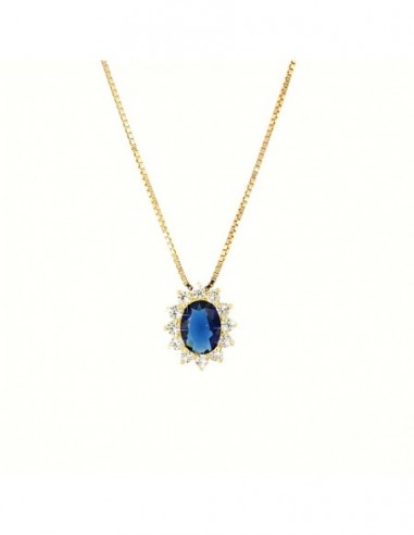 Collana Argento Dorato Principessa Blu 8X6MM [c135b1a0]