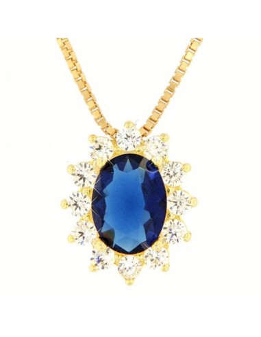 Collana Argento Dorato Principessa Blu 8X6MM [7c7979e0]