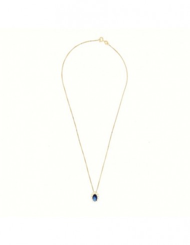 Collana Argento Dorato Principessa Blu 8X6MM [ce34fffa]