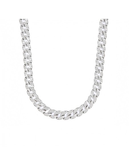 Collana Argento Rodiato Cubana Grumetta [af0e33a9]