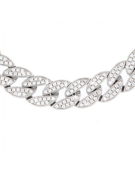 Collana Argento Rodiato Cubana Grumetta [7220c8e3]
