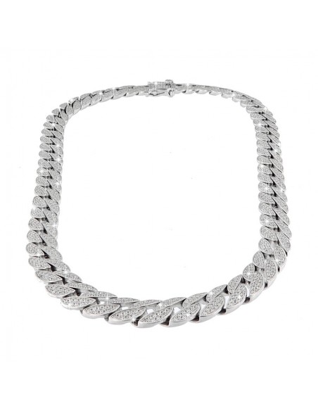 Collana Argento Rodiato Cubana Grumetta [c53d09e7]