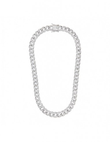 Collana Argento Rodiato Cubana Grumetta [c06d4ef9]