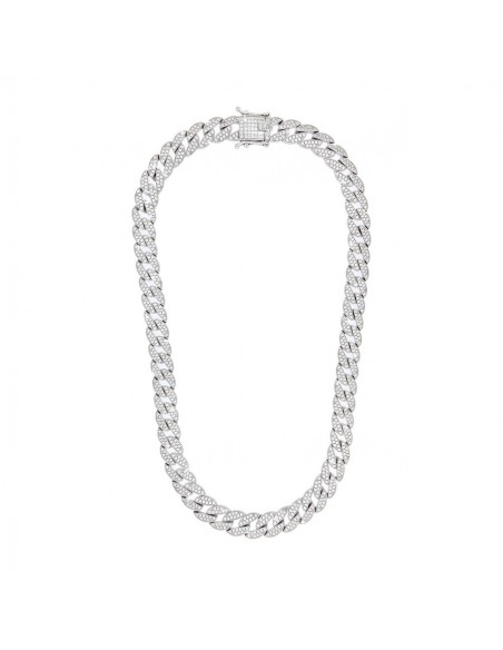 Collana Argento Rodiato Cubana Grumetta [c06d4ef9]
