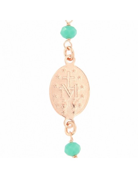 Collana Argento Rosato Rosario Con Sfere Verdi [507a02e2]