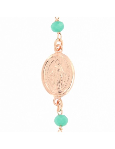 Collana Argento Rosato Rosario Con Sfere Verdi [552a45fc]