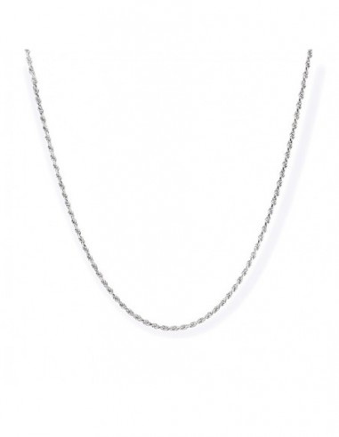 Collana Oro Bianco Maglia Rope 1MM [77027f91]