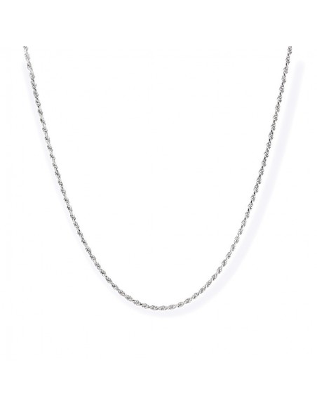 Collana Oro Bianco Maglia Rope 1MM [77027f91]