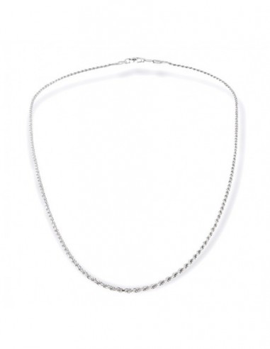 Collana Oro Bianco Maglia Rope 1MM [b138e150]