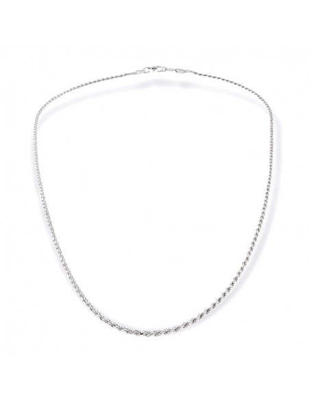 Collana Oro Bianco Maglia Rope 1MM [b138e150]