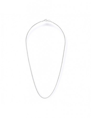 Collana Oro Bianco Maglia Rope 1MM [b468a64e]