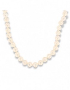 Collana Oro Bianco Perle Naturali Acqua Dolce 6MM [77b56250]