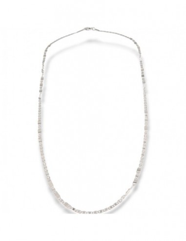 Collana Oro Bianco Maglia Marina E Specchiata [845e1393]