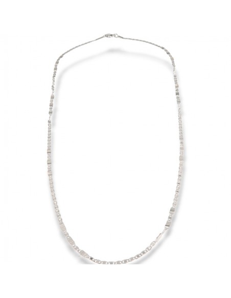 Collana Oro Bianco Maglia Marina E Specchiata [845e1393]