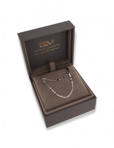 Collana Oro Bianco Maglia Marina E Specchiata [ea65919a]