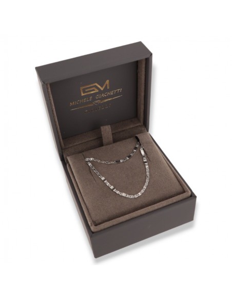 Collana Oro Bianco Maglia Marina E Specchiata [ea65919a]