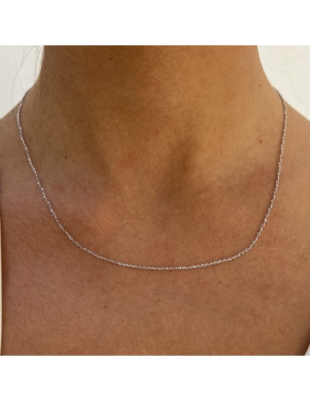 Collana Oro Bianco Diamantata 40CM 1,40GR [6efeda71]