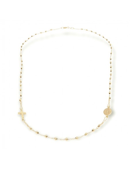 Collana Oro Giallo Rosario Sfere Dorate [03c82f20]
