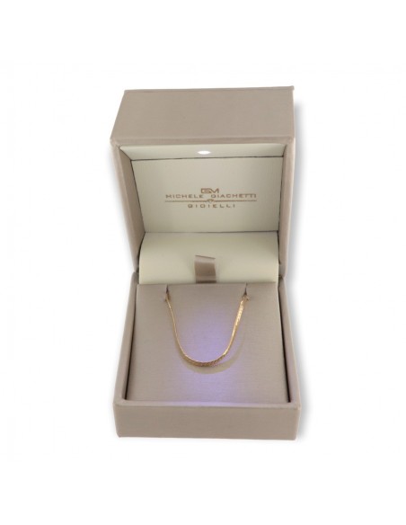 Collana Oro Giallo Maglia Fettuccia Piccola [e48168f3]