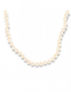 Collana Oro Giallo Perle Naturali Acqua Dolce 5MM [3a1369fb]