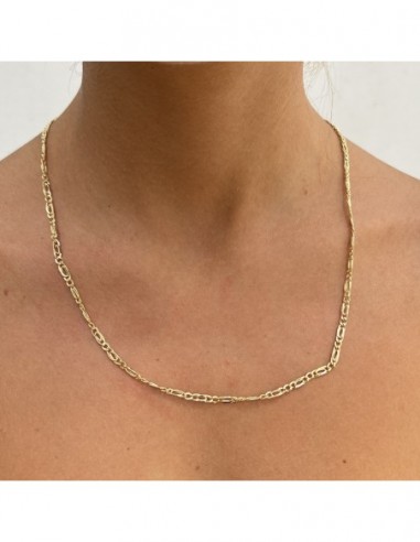 Collana Oro Giallo Grumetta 2+1 Maglia Intrecciata [e1df765c]