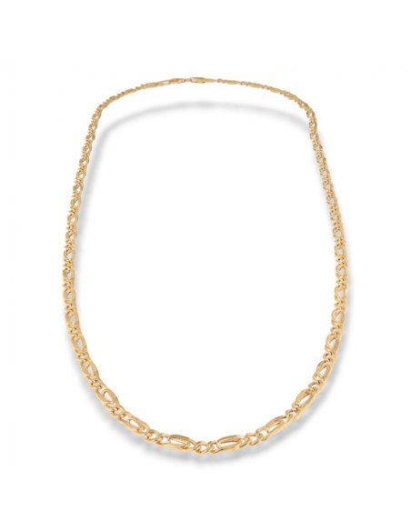 Collana Oro Giallo Grumetta 2+1 Maglia Intrecciata [5392f046]