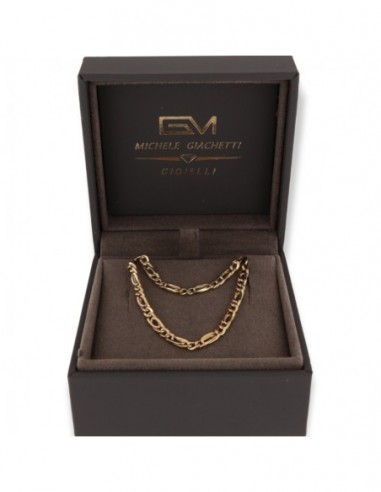 Collana Oro Giallo Grumetta 2+1 Maglia Intrecciata [3da9724f]